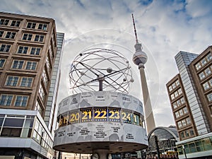 BerlinÃ¢â¬â¢s Alexanderplatz, Weltzeituhr World Time Clock, and T